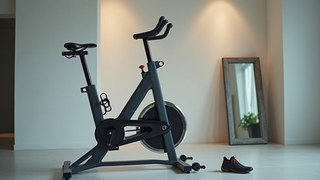 indoor cycling bike setup