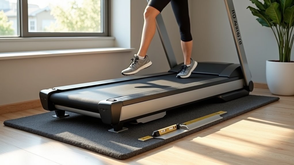 minimize treadmill vibration placement