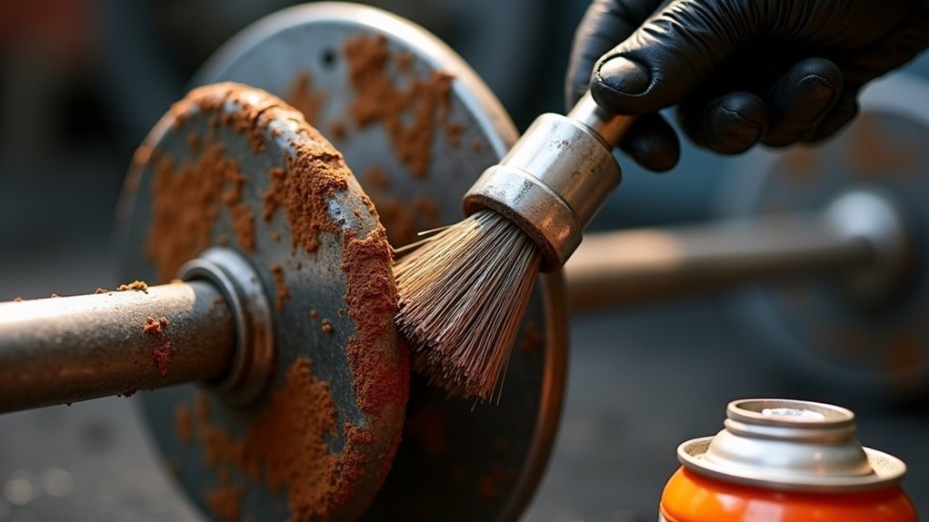 remove rust from barbells
